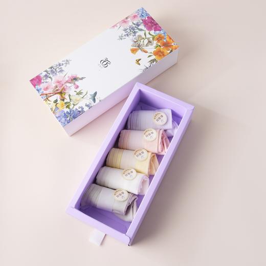 西子/花韵男女百搭弹力透气送礼5双装袜子礼盒/DWKX0136 商品图0