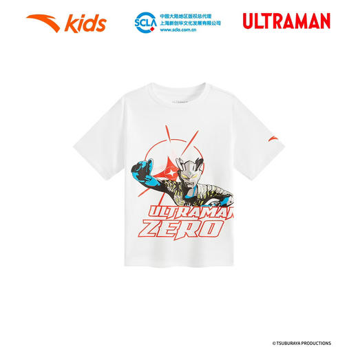 MJ| 追光飞骑安踏儿童T恤男小童奥特曼短袖衫2026夏新款男孩萌趣上衣 商品图0