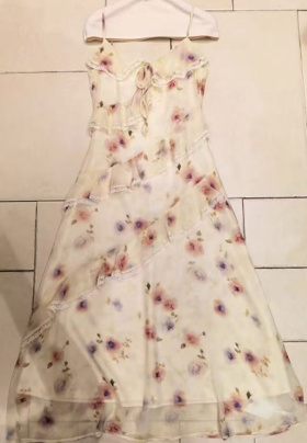 【门店同款】ENJOY夏季荷叶蕾丝边吊带裙 171593074