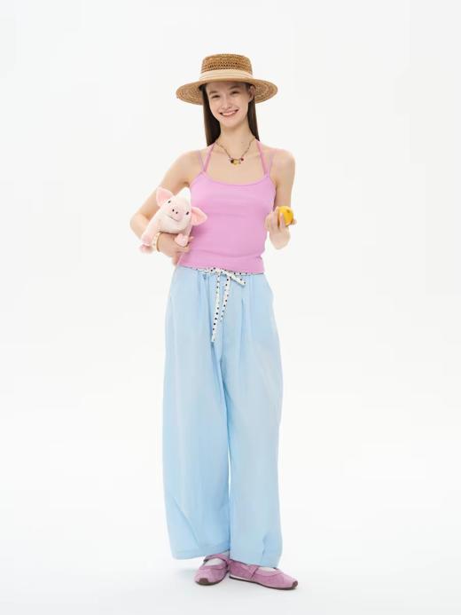 heris/H61128/活力假日彩色肩带挂脖 可拆袖胸垫吊带背心显瘦两色 商品图2