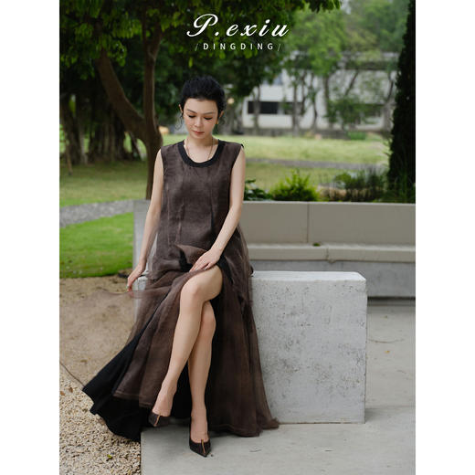 PanYiXiu/潘依绣100%桑蚕丝高级感通勤气质飘逸感两面穿半身裙 YL11726 商品图2