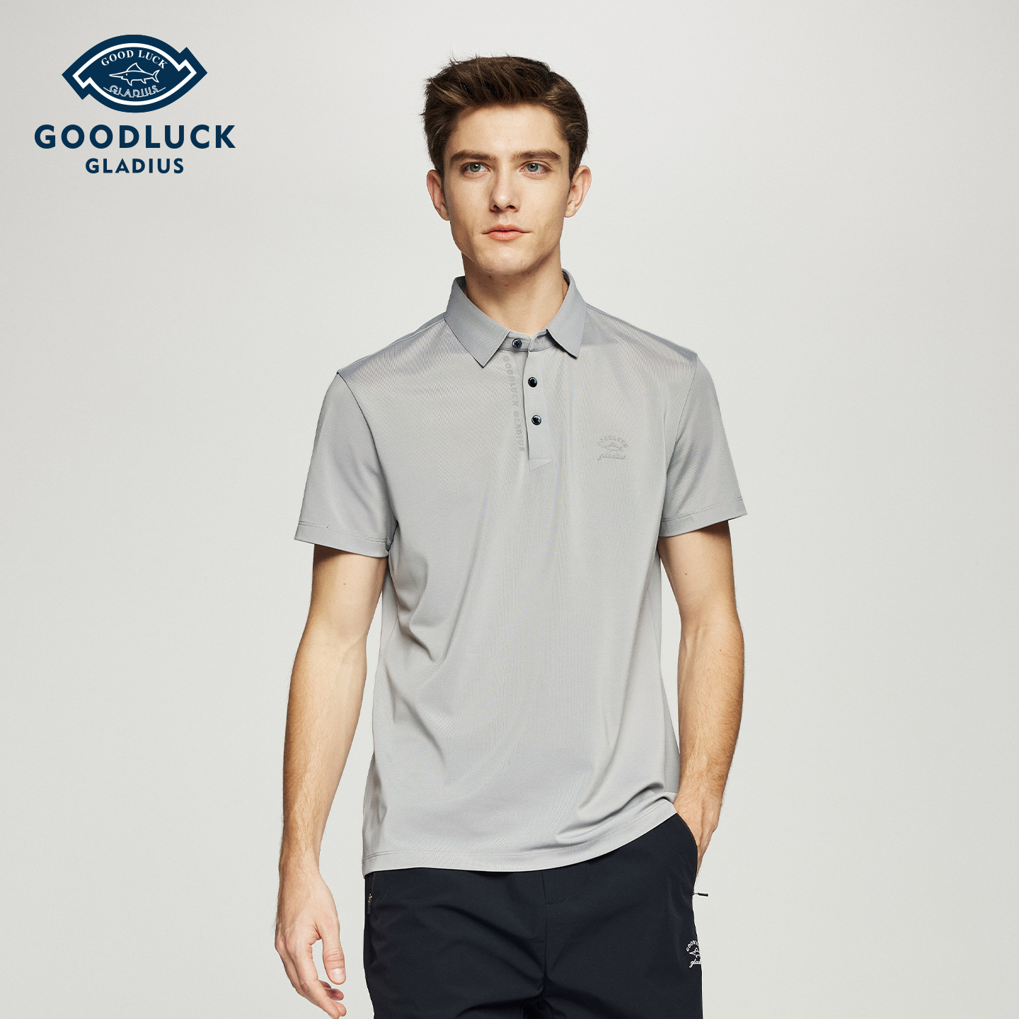 德鲨男装商务短袖POLO衫2025夏款休闲简约弹力上衣男打底翻领T恤