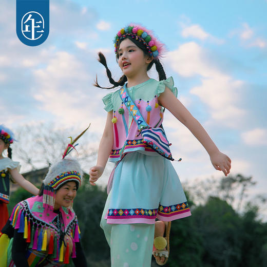 年衣童装儿童套装女童2026年新款夏装民族风女孩背心上衣裙裤套装 商品图4