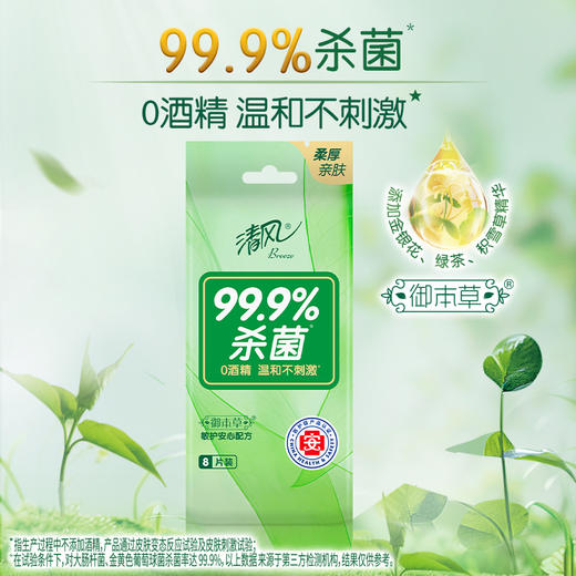 【官方自营】清风御本草单片装草本湿巾8片*10包箱装 商品图1