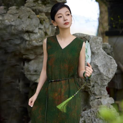 西子/花月春风22姆米桑蚕丝柔非遗香云纱双面穿连衣裙/CQTJ1100 商品图3