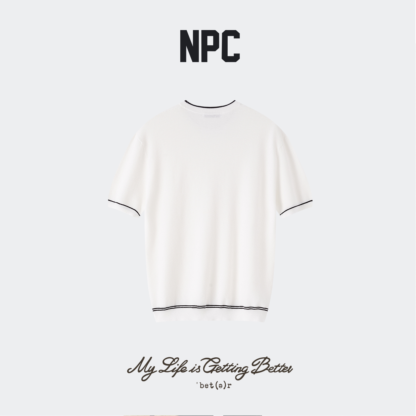 NPC潮牌撞色圆领老钱风简约百搭短袖T恤男【莱赛尔混纺】NP62TE15