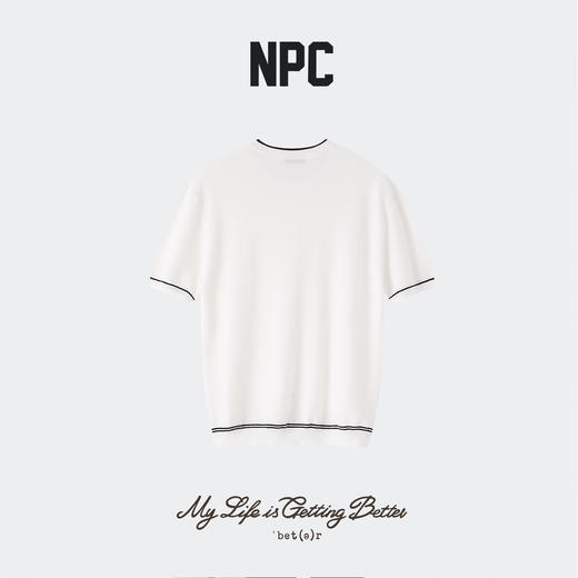 NPC潮牌撞色圆领老钱风简约百搭短袖T恤男【莱赛尔混纺】NP62TE15 商品图0
