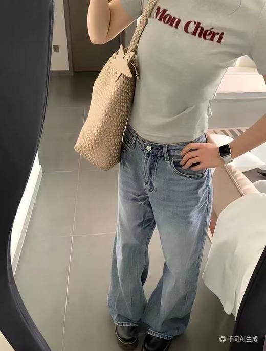 秦岚同款moco植绒印花短袖T恤！ 商品图4