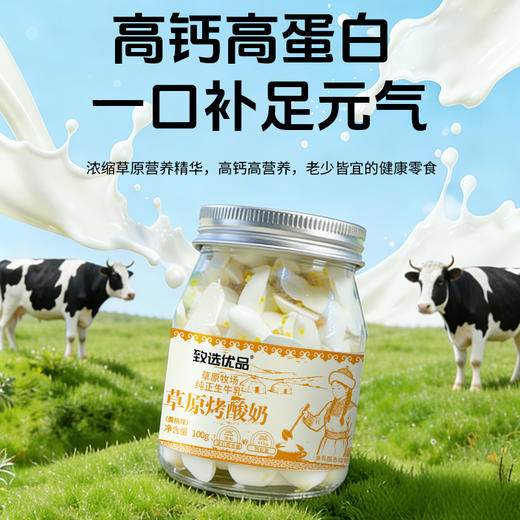 【不加1滴水】草原烤酸奶  每100g含617毫克钙  高钙高蛋白100g/罐 商品图3