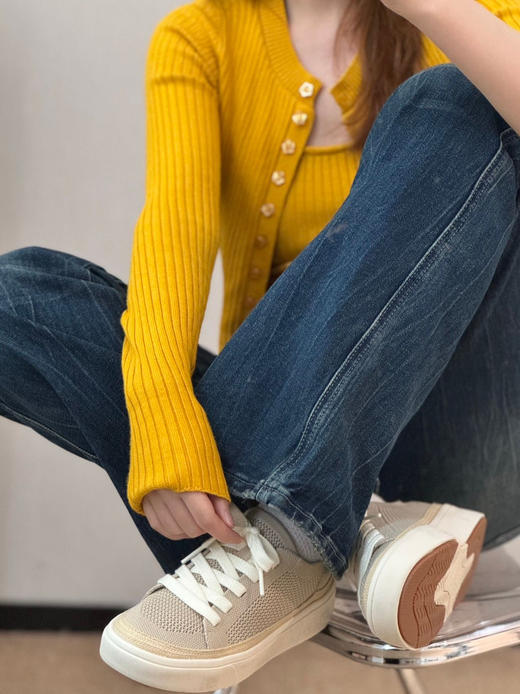 Pansy盼喜女鞋一脚蹬轻便舒适透气飞织渔夫板鞋春季新款 商品图6