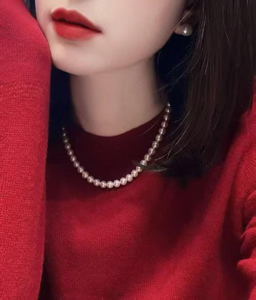 1.极光无核淡水珍珠项链 高品 珠光超亮 可聘美AKOYA[哇][哇]7-8.5mm 约43cm 商品图4