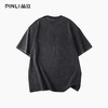 PINLI品立2026夏季新款字母印花圆领落肩袖短袖T恤上衣潮牌男体恤BG262111512 商品缩略图1