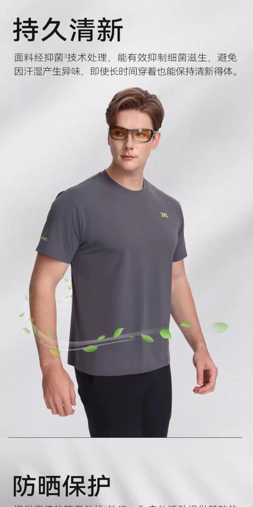 瑞士精工 山野轨迹文化夏吸湿速干抑菌男士防晒圆领短袖T恤 Z-15936 商品图3