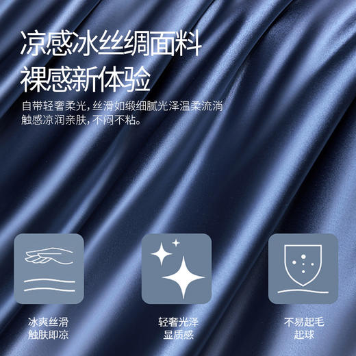 冰丝3件套！ROMASTER罗马世家 冰丝绸床笠款3件套 高定锦氨冰丝绸 凉感黑科技 裸感新体验 8色可选 商品图3