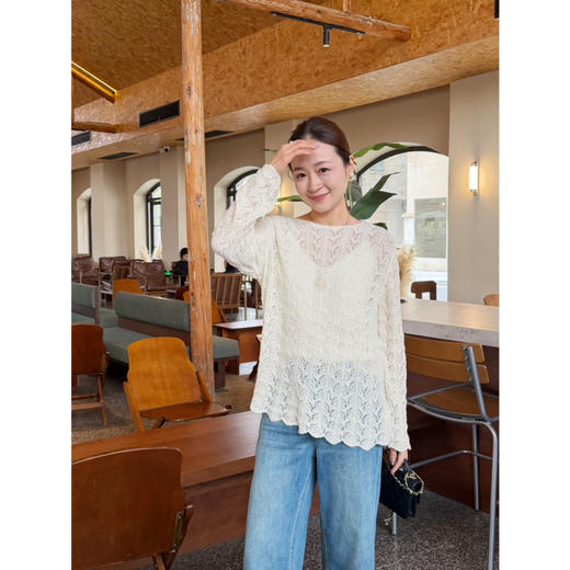 2604304    “康宝莱🧶” 钩花针织 棉镂空上衣 商品图1