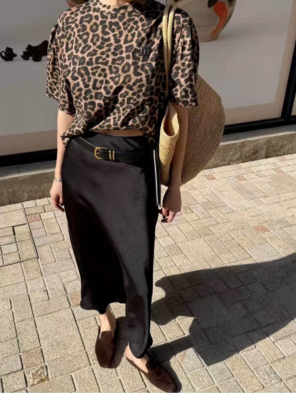 PIANAI冷小姐#  纯棉材质豹纹短袖T