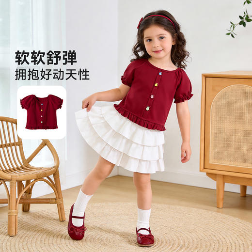 贝贝怡女童夏季新款短袖上衣ZB2FS011 商品图6