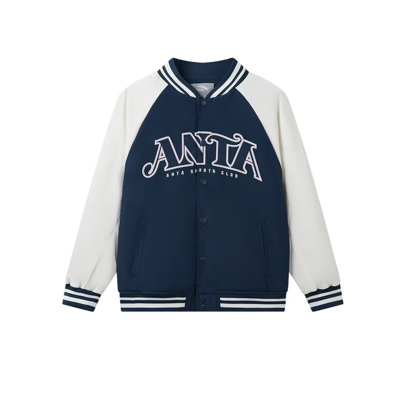 MJ| 女大童ANTA安踏儿童2025年春季款篮球丝光绒棒球外套362511603B-1