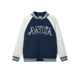 MJ| 女大童ANTA安踏儿童2025年春季款篮球丝光绒棒球外套362511603B-1