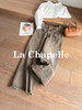 专柜实拍【摩卡美拉德】拉夏贝尔/La Chapelle复古色系高腰单扣后皮标做旧款猫须设计全棉直筒牛仔裤 商品缩略图0