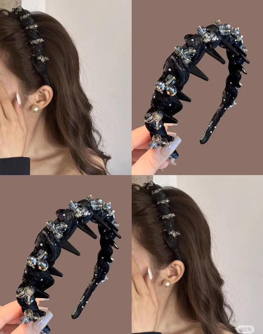 轻奢礼盒装！带齿欧根纱+水晶发箍   26Y04060- 商品图1