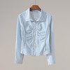 西子/海滨风光通勤百搭抽褶收腰轻薄透气衬衫/CSXS0730 商品缩略图0