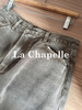 专柜实拍【摩卡美拉德】拉夏贝尔/La Chapelle复古色系高腰单扣后皮标做旧款猫须设计全棉直筒牛仔裤 商品缩略图7