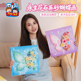 母亲节礼物永生花石英砂蝴蝶画手工diy儿童材料包幼儿园团建活动