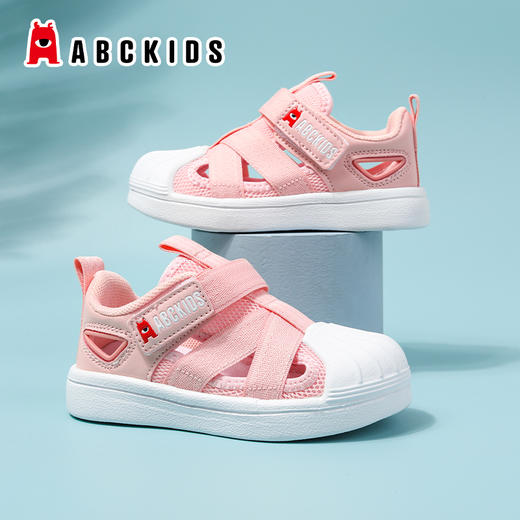 Abckids童鞋夏季男童鞋板鞋低帮板鞋镂空透气包头凉鞋22-33★★ 商品图6