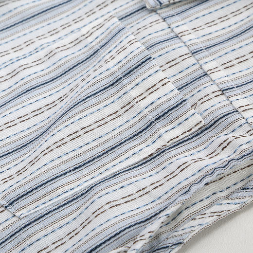 RF220斯尔丽2026新款休闲风条纹衬衣搭配阔脚裤松弛通勤 商品图6