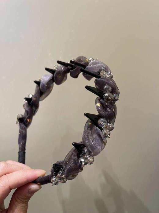 轻奢礼盒装！带齿欧根纱+水晶发箍   26Y04060- 商品图8