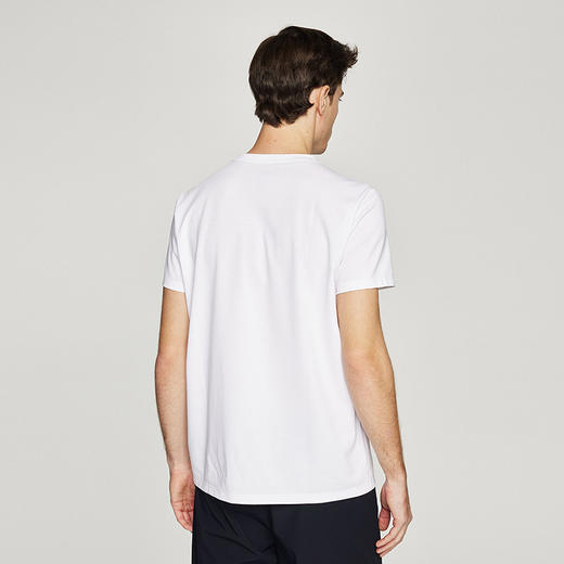 【棉混纺】德鲨蓝色短袖圆领T恤男青年时尚立体字母打底衫 商品图1