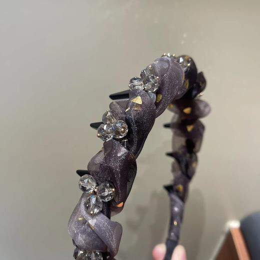 轻奢礼盒装！带齿欧根纱+水晶发箍   26Y04060- 商品图5