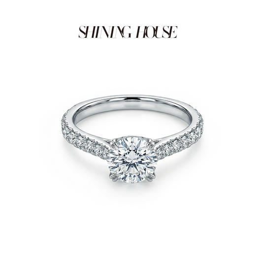 ShiningHouse[培育] 18k金钻石戒指 圆钻形1克拉钻人工真钻人造钻石K金戒指豪华钻石戒指悦己送礼臻选【此商品不支持7天无理由退货退款】预计3日发货 商品图1