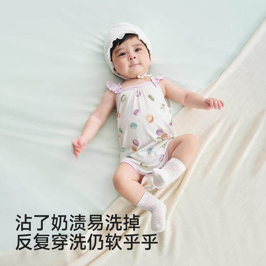 英氏婴儿哈衣男宝宝女宝宝夏季短袖爬爬服10A抗菌背心连体衣 商品图3