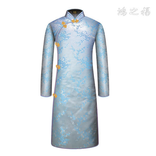 女士寿衣小凤仙旗袍薄款3件套-蓝梅寿衣寿服套装 商品图1