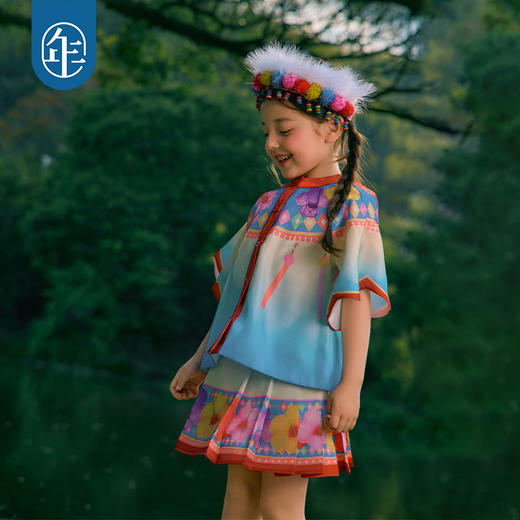 年衣童装儿童中式套装夏季新款女童改良汉服两件套短袖上衣半身裙 商品图4