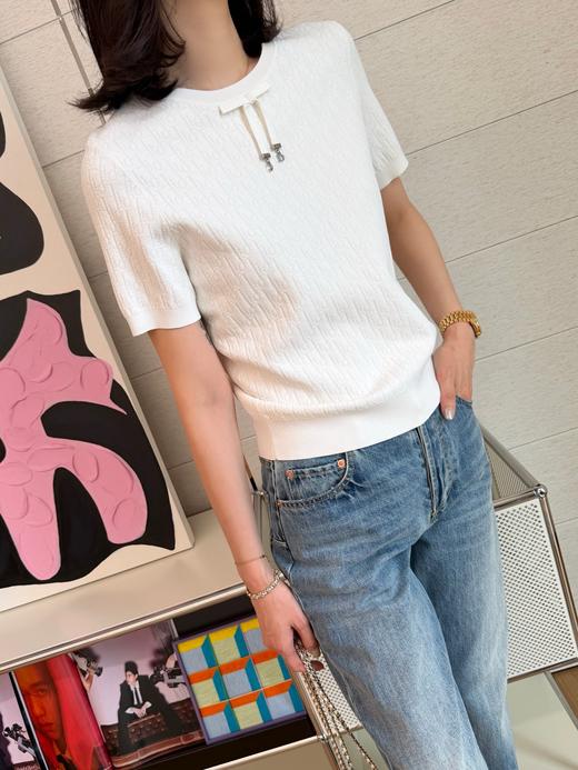 古驰 最新款🆕蝴蝶结🎀提花针织短袖 商品图2