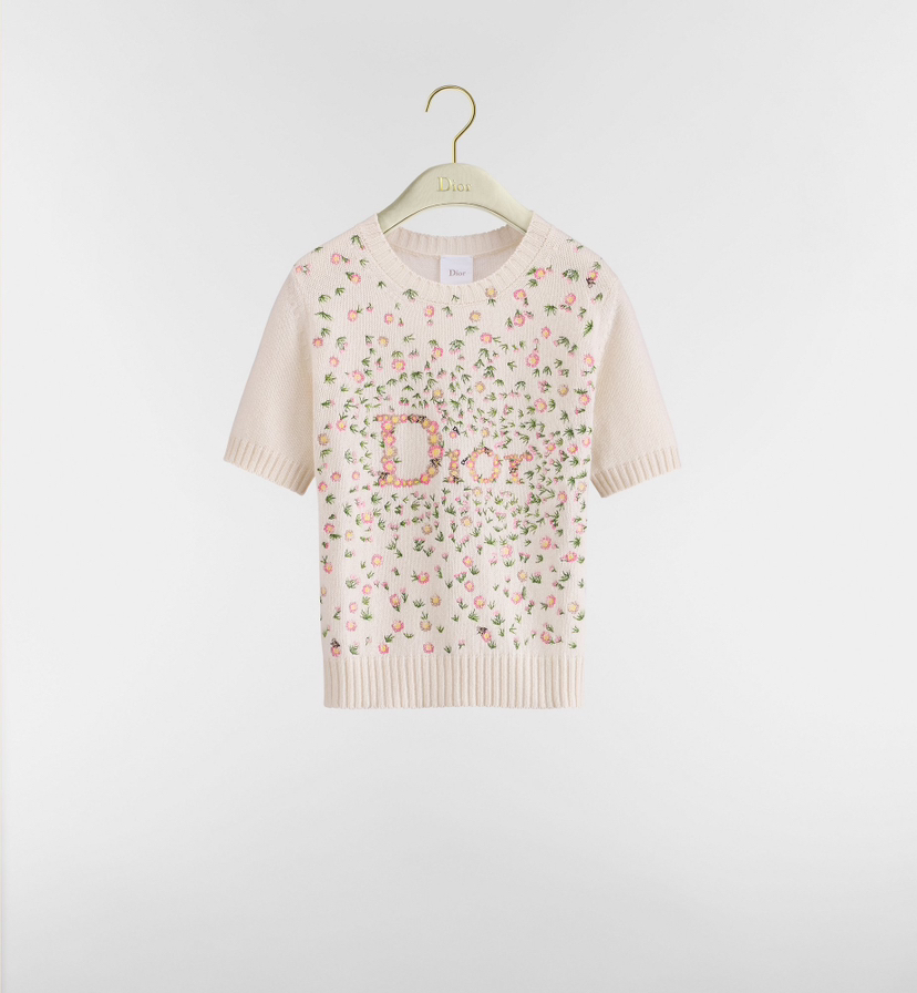 DR-S 小花朵刺绣羊绒短袖