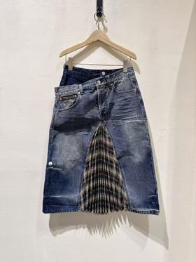 女款拼接牛仔半裙la