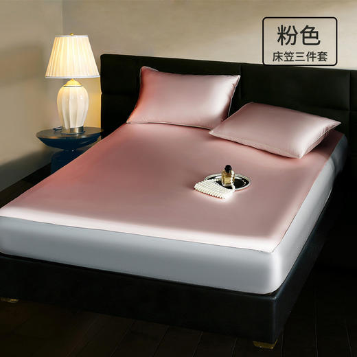 冰丝3件套！ROMASTER罗马世家 冰丝绸床笠款3件套 高定锦氨冰丝绸 凉感黑科技 裸感新体验 8色可选 商品图5