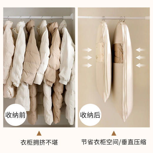 摩登主妇衣服防尘罩羽绒服大衣专用收纳袋挂式压缩家用衣柜挂衣罩 商品图2