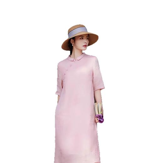 苎麻五分袖立领盘扣刺绣绣花改良旗袍裙TT96260 商品图4