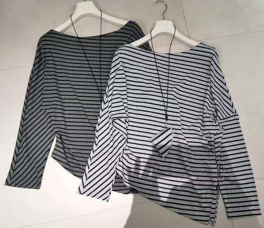 【门店同款】ENJOY春季斜肩条纹长袖T 169265485 商品图4