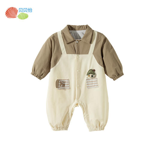 贝贝怡春秋男童前开连体衣 商品图13