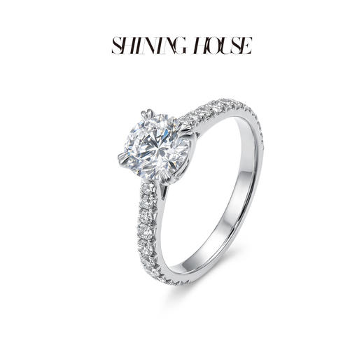 ShiningHouse[培育] 18k金钻石戒指 圆钻形1克拉钻人工真钻人造钻石K金戒指豪华钻石戒指悦己送礼臻选【此商品不支持7天无理由退货退款】预计3日发货 商品图2