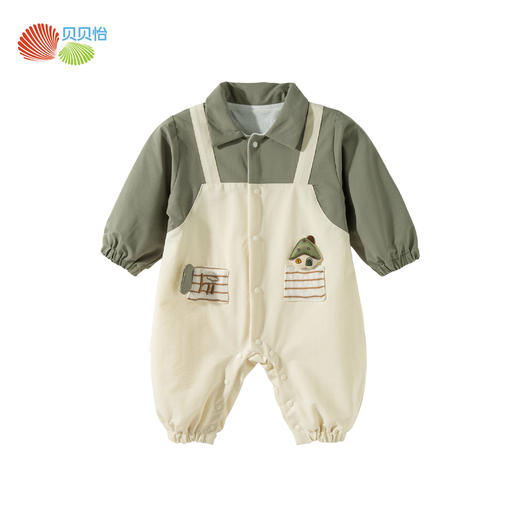 贝贝怡春秋男童前开连体衣 商品图9