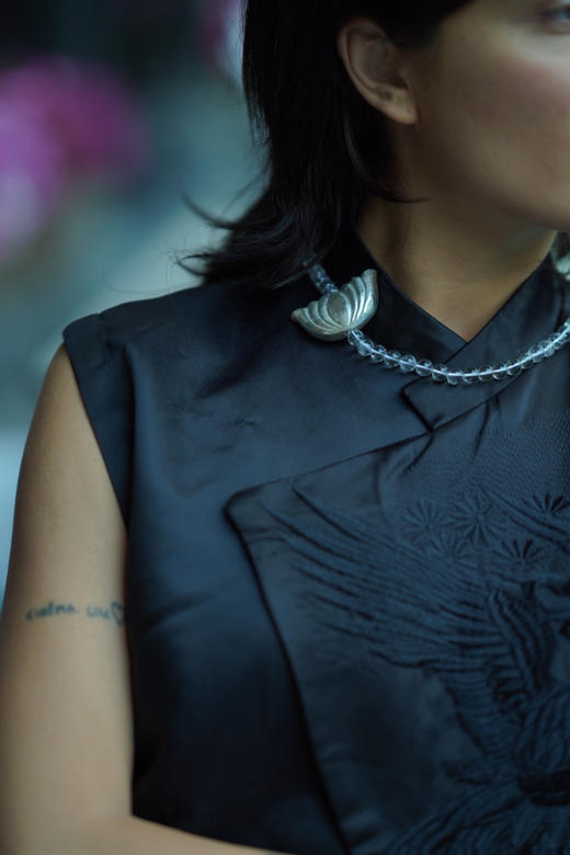 喜马拉雅白水晶银莲花108项链念珠 商品图2