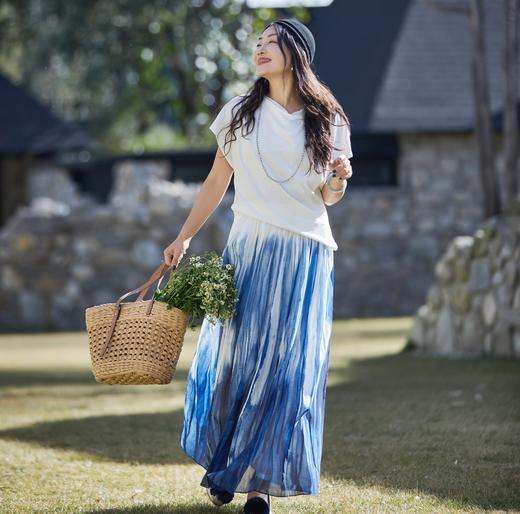 【林栖设计小店】明月疏星|米白色棉麻蓝印花纹
夏新款百搭T恤短袖1962185 商品图2