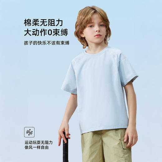 【39元1件起】儿童短袖夏季薄款男童速干透气运动上衣女孩中大童百搭短袖T恤-6008697065 商品图4